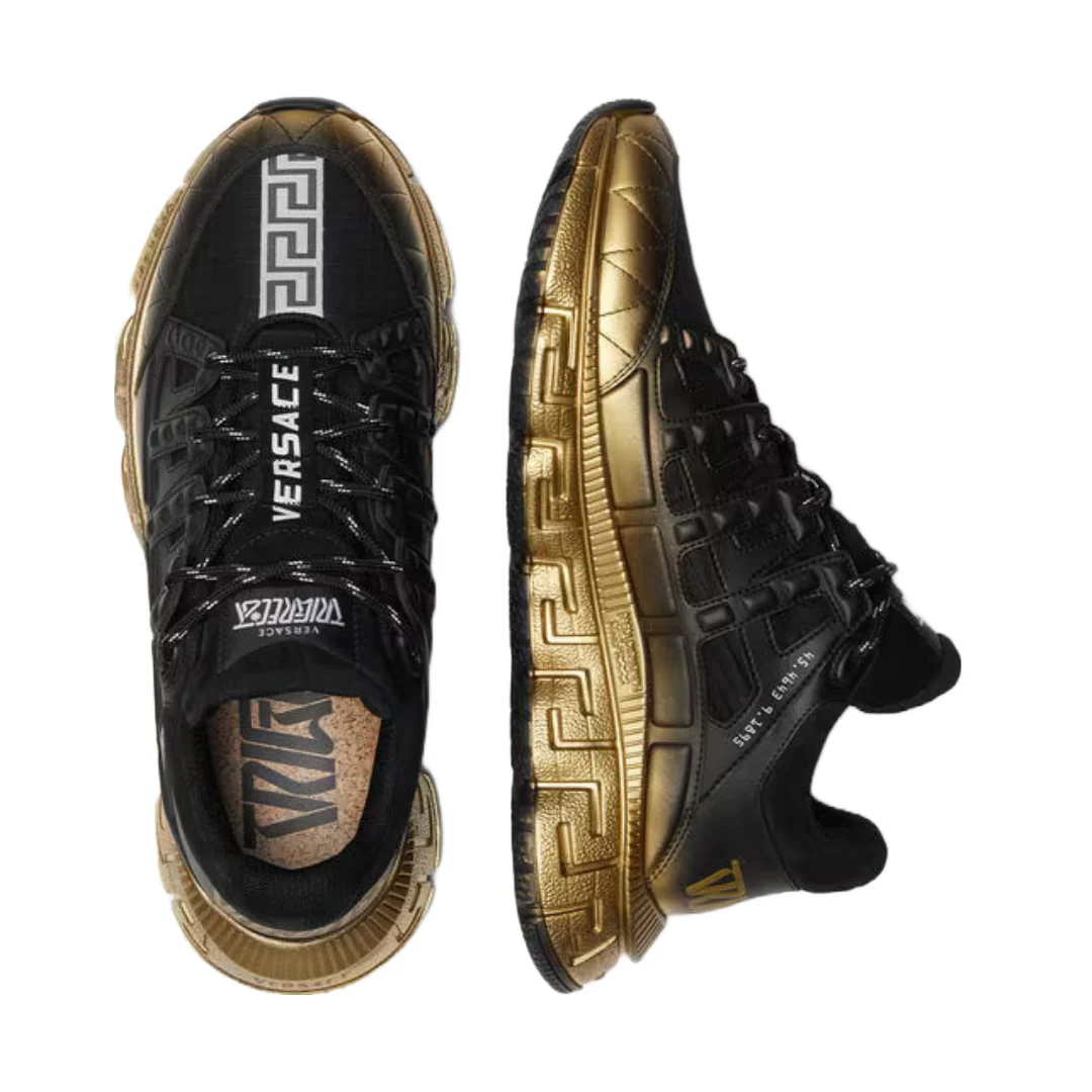 VERSACE TRIGRECA SNEAKERS BLACK/GOLD - Image 3