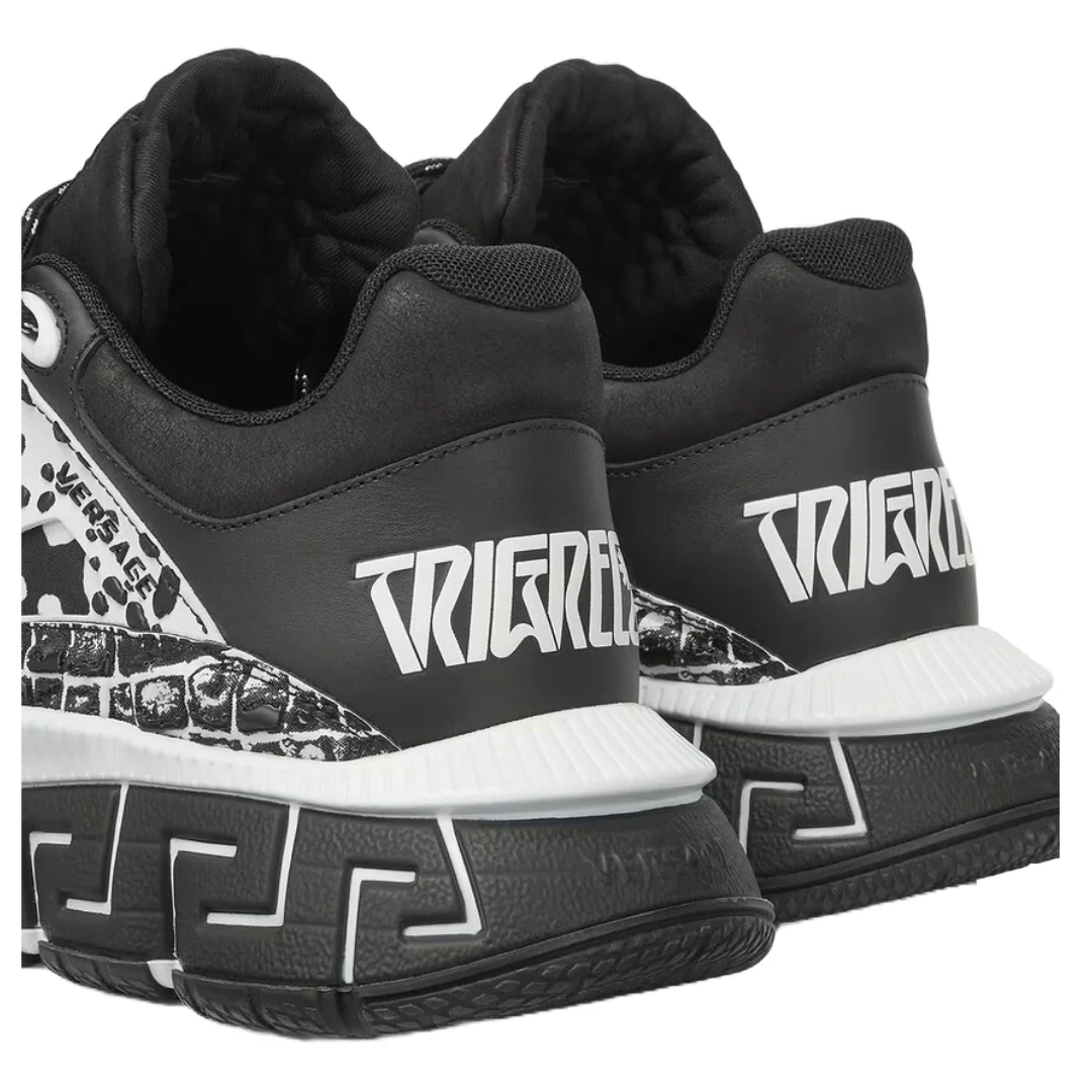 VERSACE TRIGRECA SNEAKERS PRINTED BLACK/WHITE - Image 5