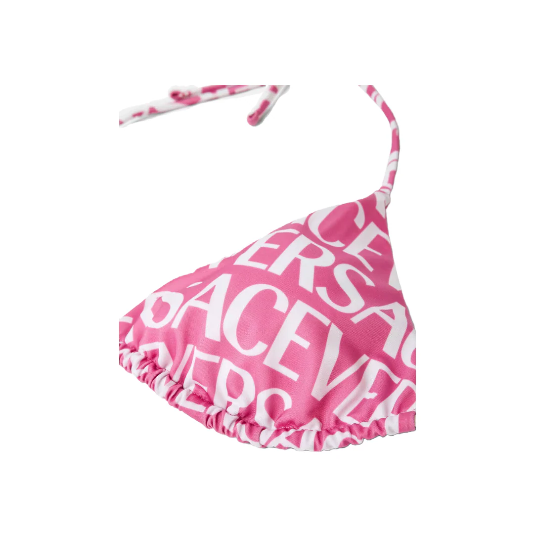VERSACE VERSACE ALLOVER BIKINI TOP PINK/WHITE - Image 2
