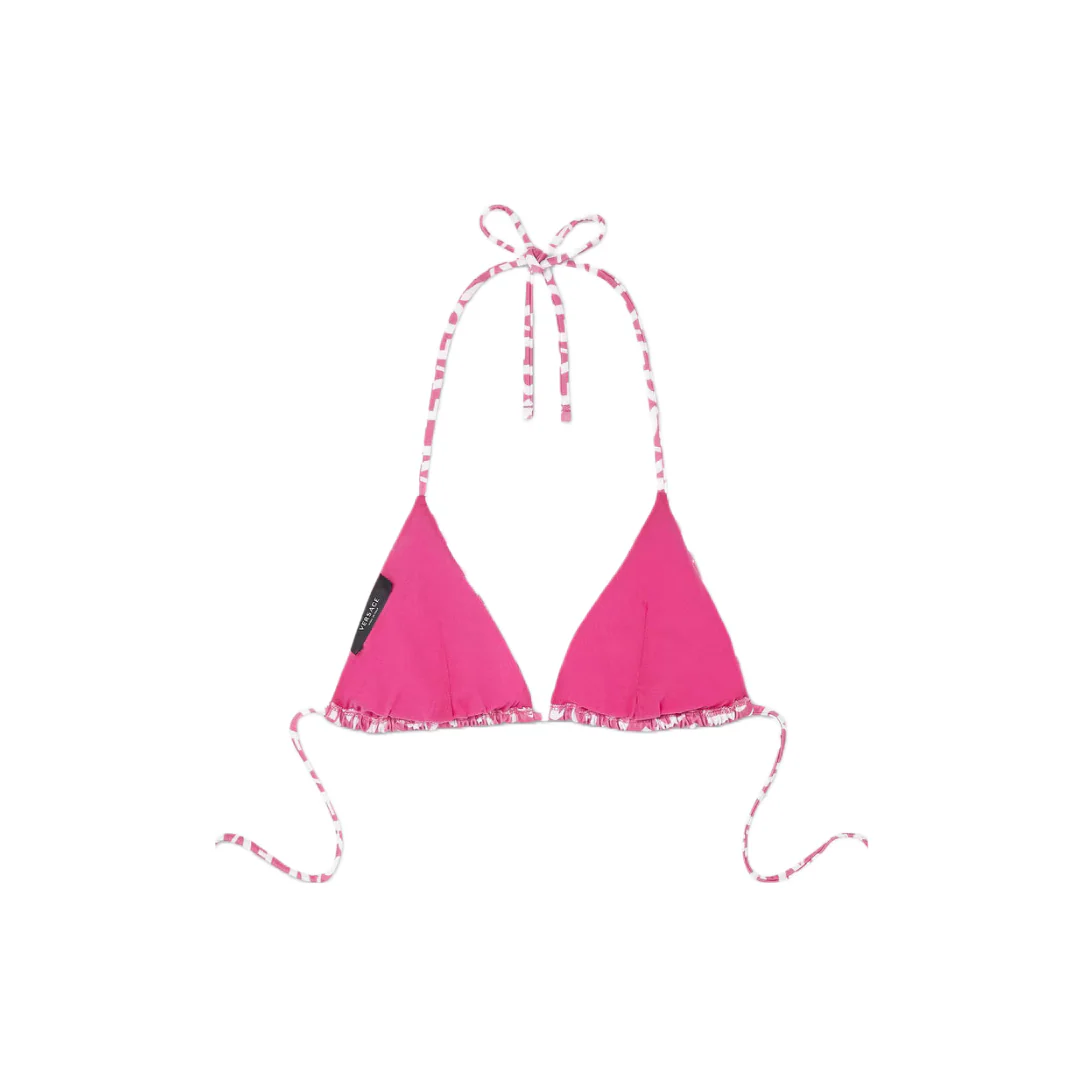 VERSACE VERSACE ALLOVER BIKINI TOP PINK/WHITE - Image 3