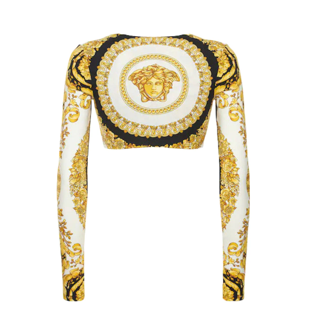 VERSACE WOMENS BAROCCO PRINT LONG SLEEVE TANK TOP - Image 2