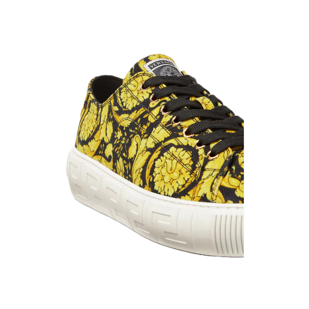 VERSACE WOMENS GRECA BAROCCO SNEAKERS GOLD/BLACK - Image 3