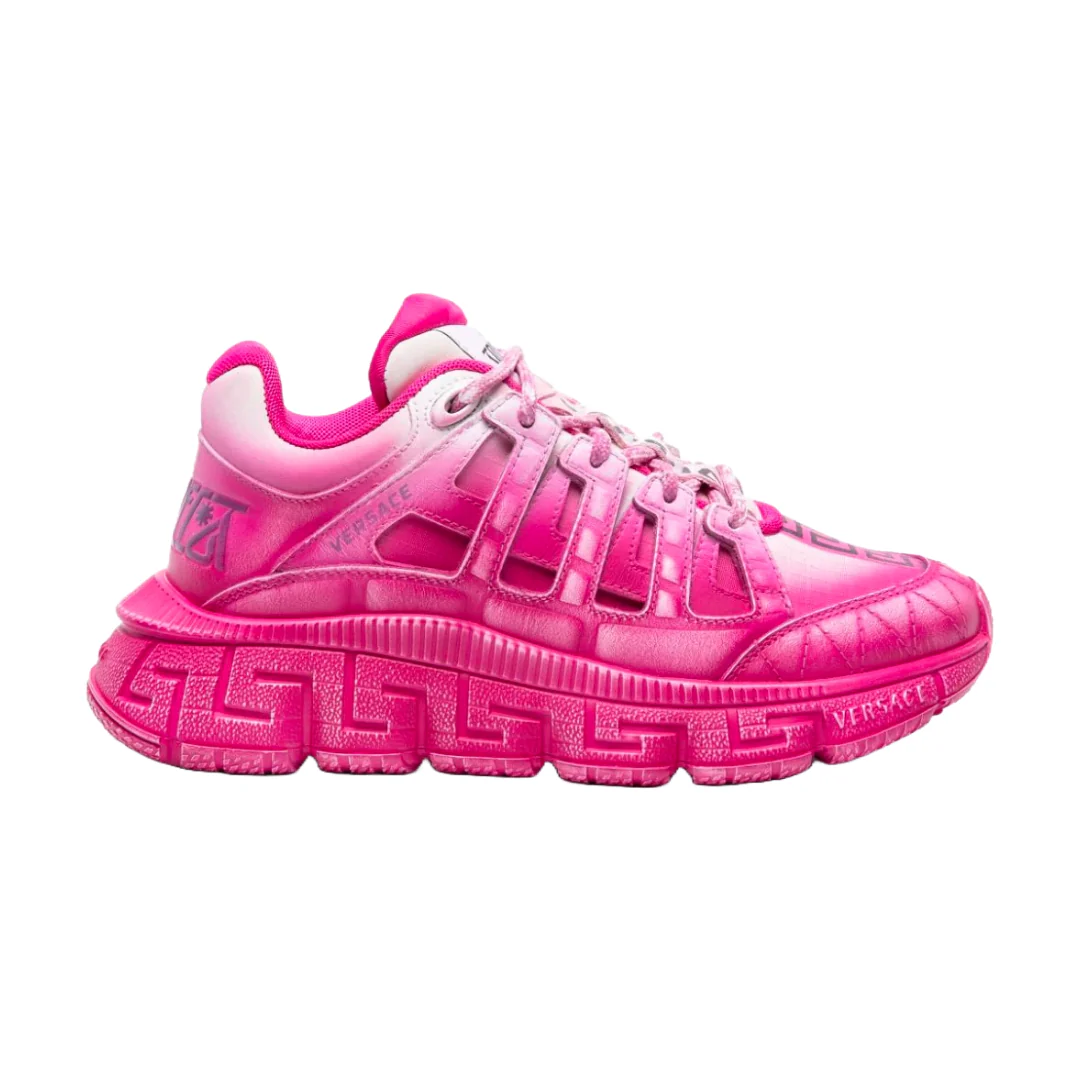 VERSACE WOMENS TRIGRECA SNEAKERS WATERLILY PINK/WHITE
