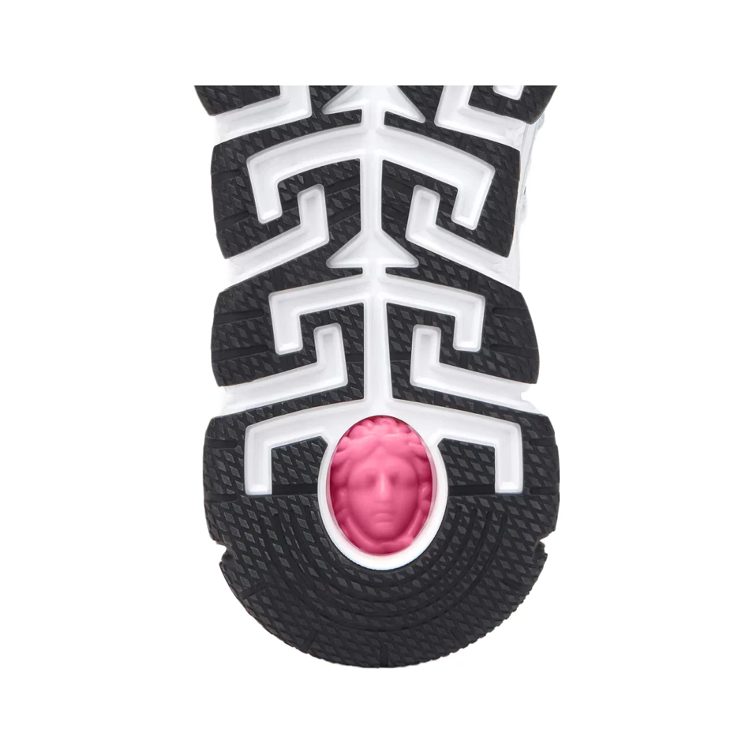 VERSACE WOMENS TRIGRECA SNEAKERS WHITE/PARADISE PINK - Image 3