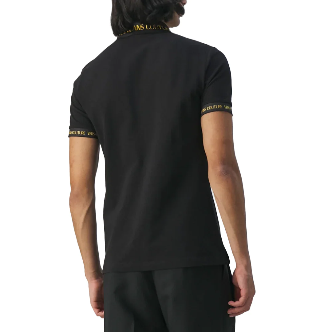 WATERCOLOR COLLAR COTTON T-SHIRT BLACK - Image 3