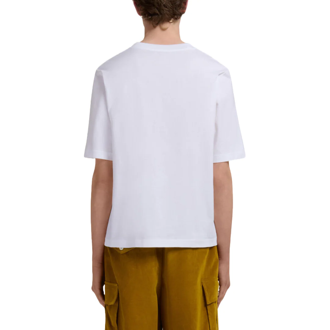 WHITE COTTON T-SHIRT WITH MARNI MONOLITH PRINT - Image 3