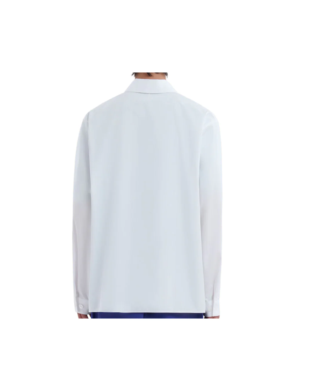 WHITE ORGANIC POPLIN ZIP SHIRT WITH HIDDEN LOGO - Image 2