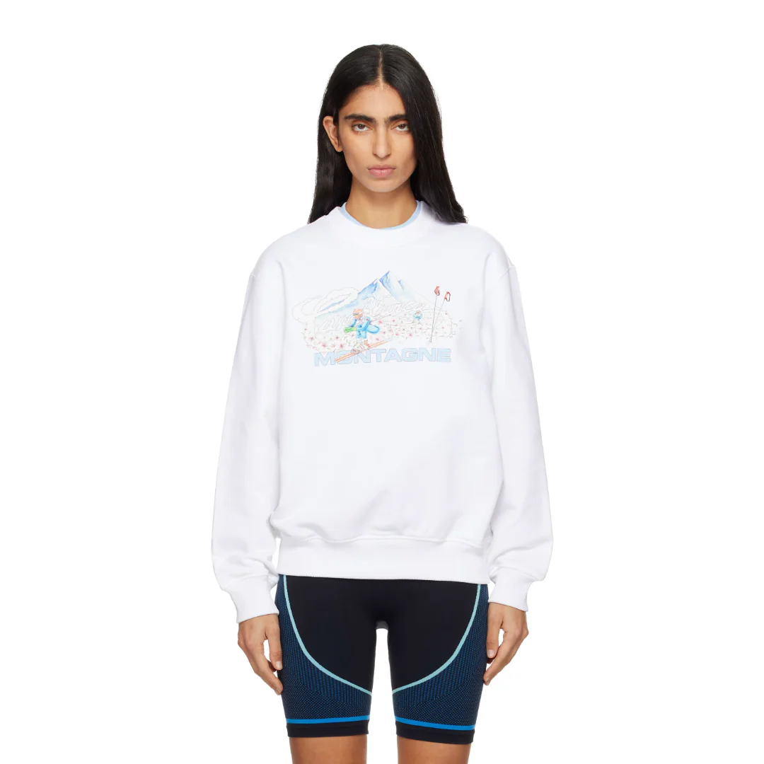 WHITE SKI SWEATSHIRT