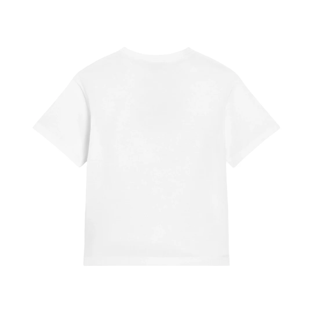 WHITE T-SHIRT WITH EMBOSSED DG MAJOLICA-PRINT LOGO - Image 2
