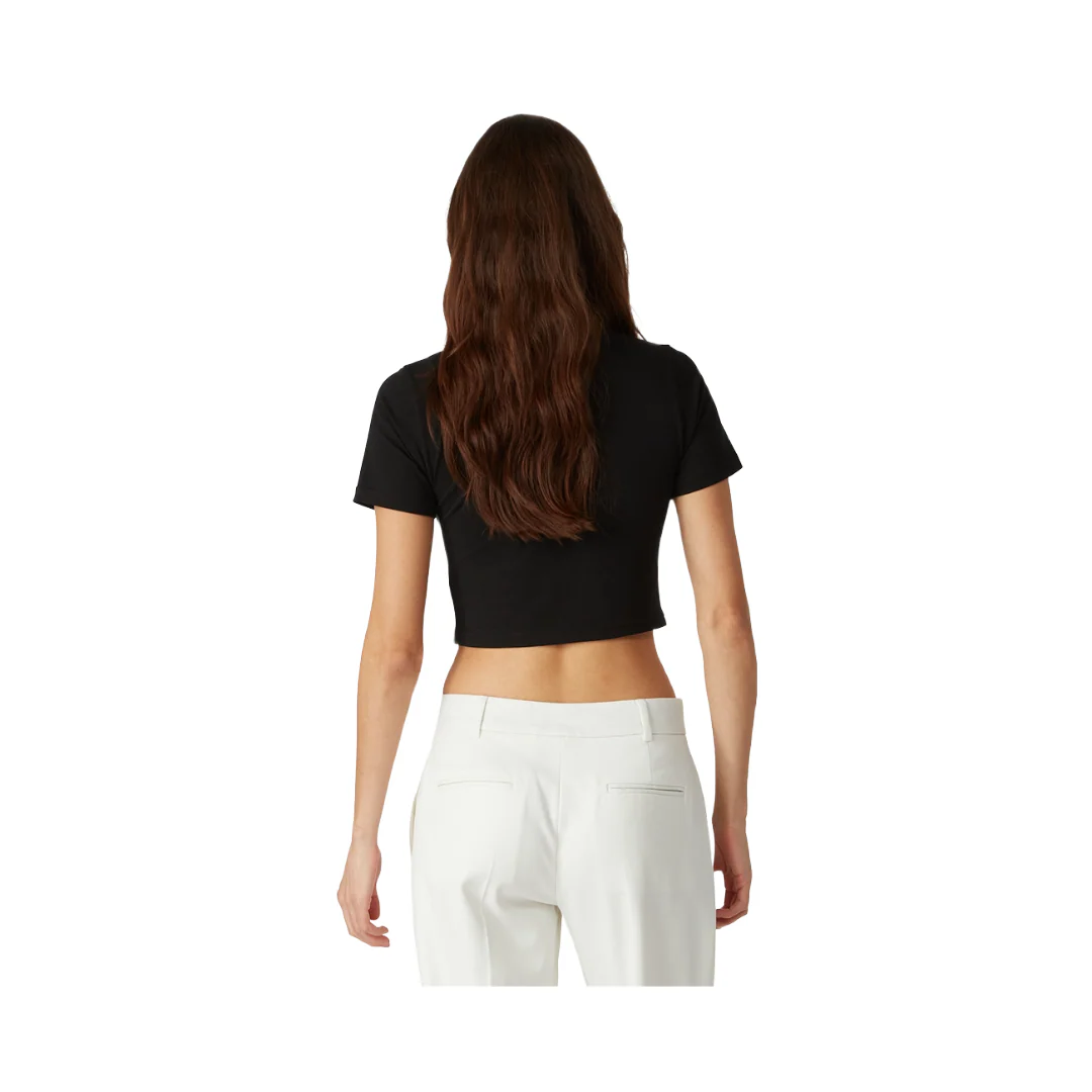 WOMENS DIAMOND COLUMN BABY T-SHIRT BLACK - Image 3