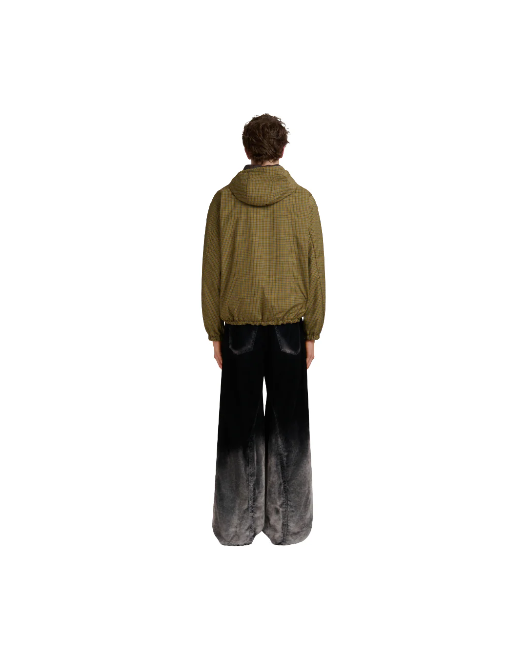YELLOW AND BLACK CHECKED NYLON JACKET WITH TRUNKAROO LOGO - Image 2