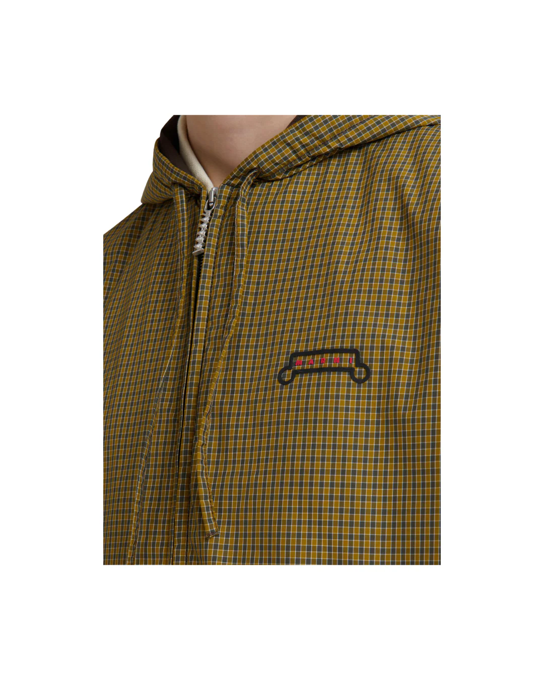 YELLOW AND BLACK CHECKED NYLON JACKET WITH TRUNKAROO LOGO - Image 3
