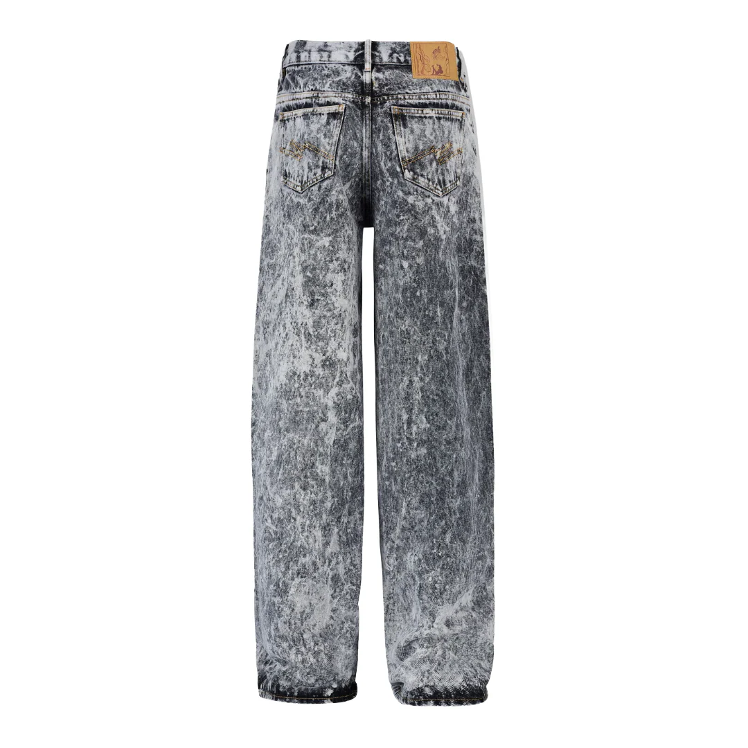 ZIP HEM JEAN GREY ACID WASH - Image 2